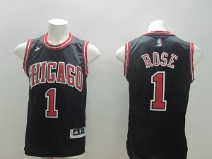 nba chicago bulls #1 rose black jerseys[2015 new revolution 30 swingman]