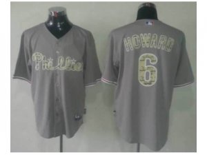 mlb jerseys philadelphia phillies #6 howard grey[number camo]