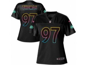 Women Nike New York Jets #97 Lawrence Thomas Game Black Fashion NFL Jersey