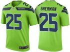 Seattle Seahawks #25 Richard Sherman Green Color Rush Legend Jersey