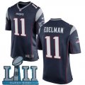 Nike Patriots #11 Julian Edelman Navy Youth 2018 Super Bowl LII Game Jersey