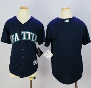 Youth Seattle Mariners Blank Navy Blue Cool Base Stitched Baseball Jersey