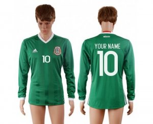 Mexico Personalized Home Long Sleeves Soccer Country Jersey