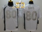 Nike Denver Broncos #80 Vernon Davis White Super Bowl 50 Men's Stitched NFL Limited Platinum Jersey