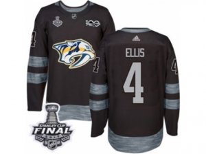 Mens Adidas Nashville Predators #4 Ryan Ellis Premier Black 1917-2017 100th Anniversary 2017 Stanley Cup Final NHL Jersey