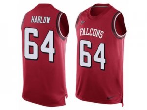 Mens Nike Atlanta Falcons #64 Sean Harlow Limited Red Player Name & Number Tank Top NFL Jersey