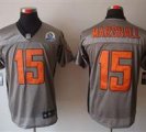 Nike Bears #15 Brandon Marshall Grey Shadow With Hall of Fame 50th Patch NFL Elite Jersey