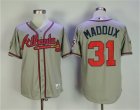 Braves #31 Greg Maddux Gray 1995 Throwback Jersey