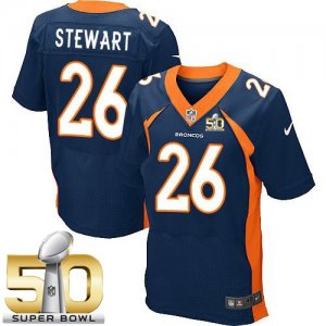 Nike Denver Broncos #26 Darian Stewart Navy Blue Alternate Super Bowl 50 Men Stitched NFL New Elite Jersey