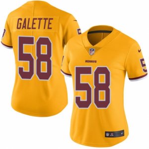 Women\'s Nike Washington Redskins #58 Junior Galette Limited Gold Rush NFL Jersey