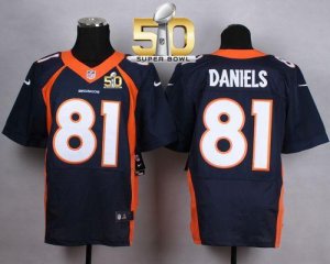 Nike Denver Broncos #81 Owen Daniels Navy Blue Alternate Super Bowl 50 Men Stitched NFL New Elite Jersey