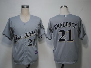 MLB Milwaukee Brewers #21 Braddock Grey[Cool Base]