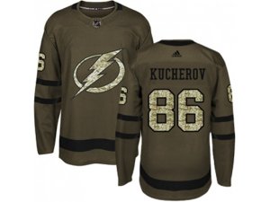 Youth Adidas Tampa Bay Lightning #86 Nikita Kucherov Green Salute to Service Stitched NHL Jersey