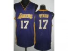 nba Los Angeles Lakers #17 Andrew Bynum Purple Jerseys[Revolution 30]