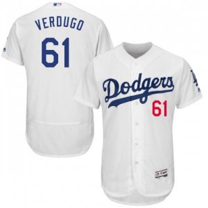 Dodgers #61 Alex Verdugo White Flexbase Jersey