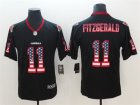 Nike Cardinals #11 Larry Fitzgerald Black USA Flag Fashion Color Rush Limited Jersey