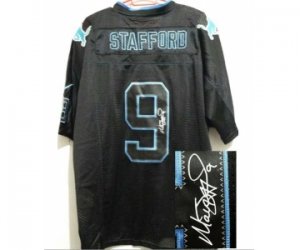 Nike jerseys detroit lions #9 stafford black[Elite lights out signature]