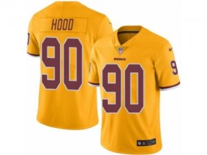 Mens Nike Washington Redskins #90 Ziggy Hood Limited Gold Rush NFL Jersey