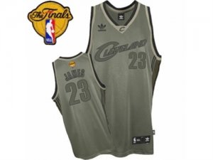 Mens Adidas Cleveland Cavaliers #23 LeBron James Swingman Grey Field Issue Swingman 2017 The Finals Patch NBA Jersey