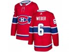 Men Adidas Montreal Canadiens #6 Shea Weber Red Home Authentic Stitched NHL Jersey