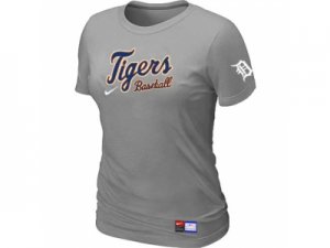 Women Detroit Tigers Nike L.Grey Short Sleeve Practice T-Shirt
