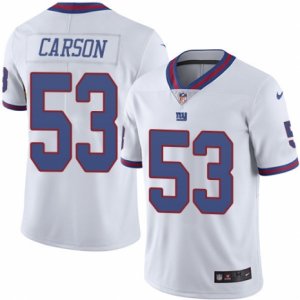 Mens Nike New York Giants #53 Harry Carson Limited White Rush NFL Jersey