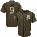 Mens Majestic San Francisco Giants #9 Brandon Belt Replica Green Salute to Service MLB Jersey