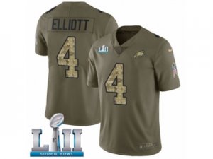 Nike Philadelphia Eagles #4 Jake Elliott Limited Olive Camo 2017 Salute to Service Super Bowl LII NFL Jersey