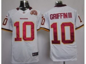 Nike NFL Washington RedSkins #10 Robert Griffin III White W 80TH Patch Jerseys(Limited)