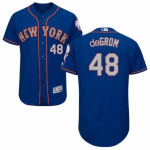 Men\'s Majestic New York Mets #48 Jacob deGrom Royal Gray Flexbase Authentic Collection MLB Jersey