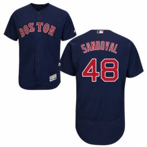 Men\'s Majestic Boston Red Sox #48 Pablo Sandoval Navy Blue Flexbase Authentic Collection MLB Jersey