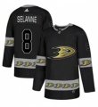Mens Adidas Anaheim Ducks #8 Teemu Selanne Premier Black Team Logo Fashion NHL Jersey