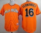 Mlb Florida Marlins #16 Jose Fernandez Orange Stitched Baseball Jersey