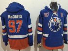 Edmonton Oilers #97 Connor McDavid Light Blue Name & Number Pullover NHL Hoodie