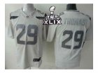 2015 Super Bowl XLIX Nike seattle seahawks #29 thomasiii White Platinum jerseys[game]