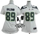 Nike Seahawks #89 Doug Baldwin White Super Bowl XLVIII Women NFL Elite Jersey