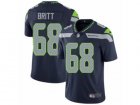 Mens Nike Seattle Seahawks #68 Justin Britt Vapor Untouchable Limited Steel Blue Team Color NFL Jersey