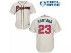 Youth Majestic Atlanta Braves #23 Danny Santana Replica Cream Alternate 2 Cool Base MLB Jersey