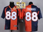 Nike Denver Broncos #88 Demaryius Thomas Orange Navy Blue Super Bowl 50 Men Stitched NFL Elite Split Jersey