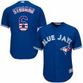 Mens Majestic Toronto Blue Jays #6 Marcus Stroman Authentic Royal Blue USA Flag Fashion MLB Jersey