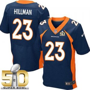 Nike Denver Broncos #23 Ronnie Hillman Navy Blue Alternate Super Bowl 50 Men Stitched NFL New Elite Jersey