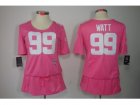 Nike Womens Houston Texans #99 Watt Elite Pink Jerseys(breast Cancer Awareness)