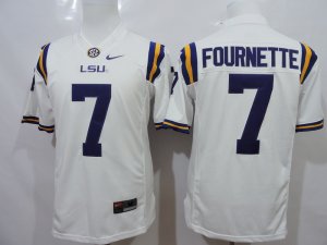 NCAA Louisiana state tiger #7 Fournette white jerseys