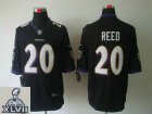 2013 Super Bowl XLVII NEW Baltimore Ravens 20 Ed Reed Black Jerseys (Limited)