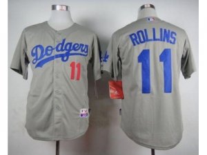 MLB Los Angeles Dodgers #11 Jimmy Rollins Grey Cool Base Stitched Baseball jerseys