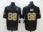 Nike 49ers #80 Jerry Rice Black Came 2020 Salute To Service Limited Jersey