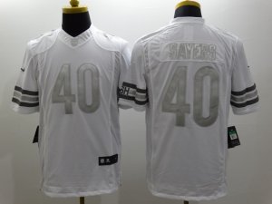 Nike Chicago Bears #40 Gale Sayers Platinum White Jerseys(Game)