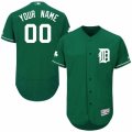 Mens Majestic Detroit Tigers Customized Green Celtic Flexbase Authentic Collection MLB Jersey