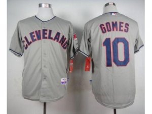 MLB Cleveland Indians #10 Yan Gomes Grey Cool Base Stitched Baseball jerseys