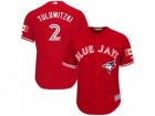 Youth Majestic Toronto Blue Jays #2 Troy Tulowitzki Authentic Red Canada Day MLB Jersey